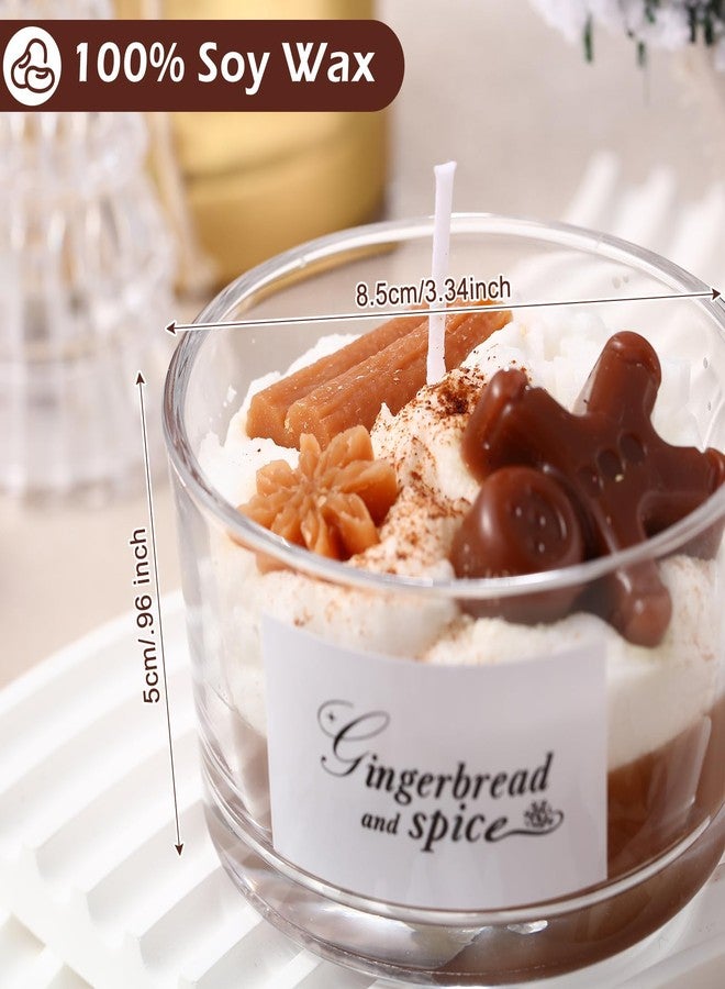 Conelist Gingerbread and Spice Jar Candle, Cinnamon and Star Anise Soy Candles Christmas Decorative Wax for Christmas Party Decoration, Gift, Table Photo Prop - Image 2